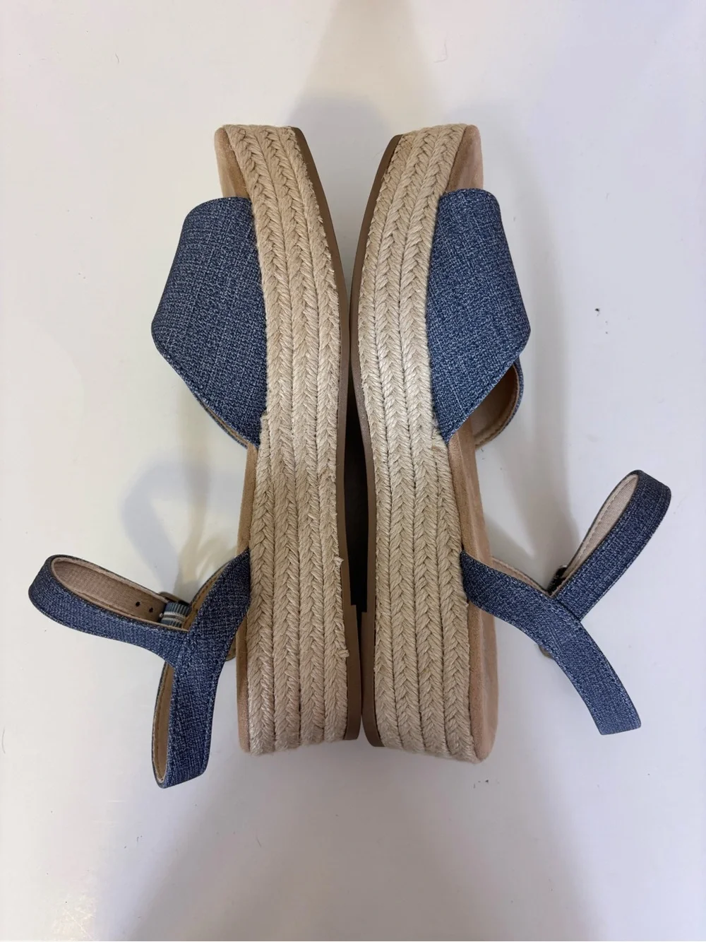 Old Navy Blue Espadrille Platform Sandals 9